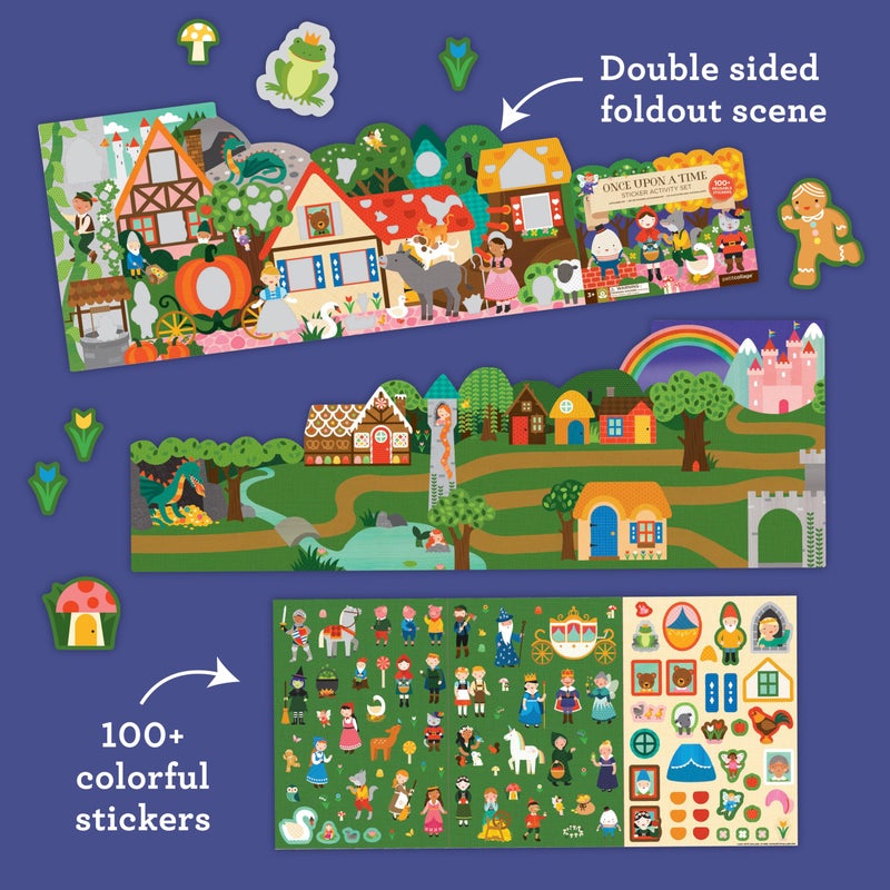 Petit Collage Sticker Activity Book, Once Upon A Time â€“ Giant Fold Out Sticker Book for Kids, Includes Over 100 Reusable Stickers â€“ Activity Book for Ages 3+ - Image 2